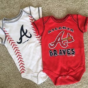 Atlanta Braves Infant Onesies 3-6 Months